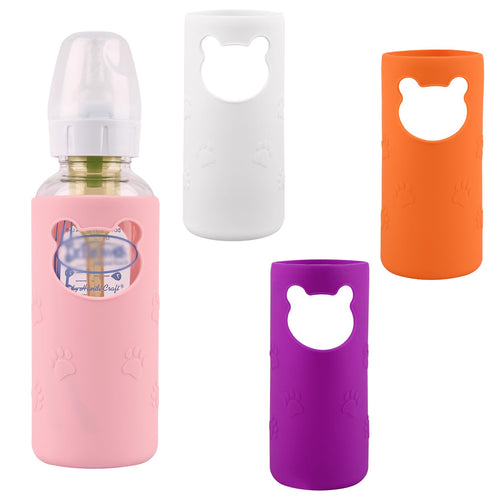 4 Pack Silicone Sleeves for Dr Brown's Glass Baby Bottles 8 oz