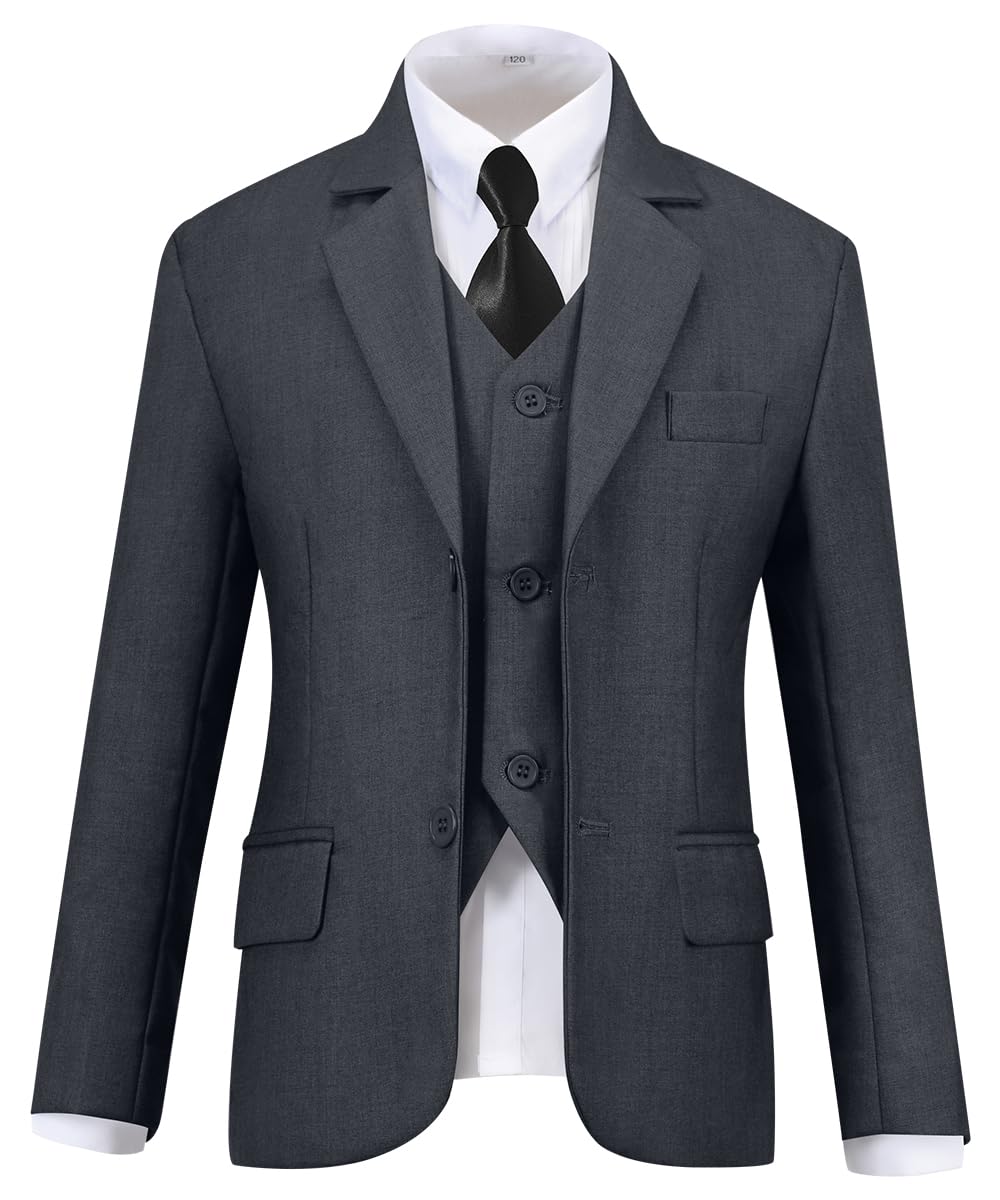 Kids Suit for Boys Wedding Ring Bearer Outfit Boy Formal Suits Gray Size 20