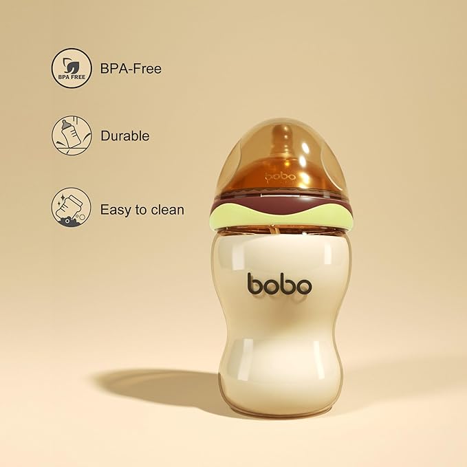 YOHKOH Baby Bottles - Newborn Wide Neck Baby Bottles with Slow Flow Breast-Like Nipple, PPSU Anti-Colic Bottles Breastfeeding System (Green, 9.4oz (Pack of 2))