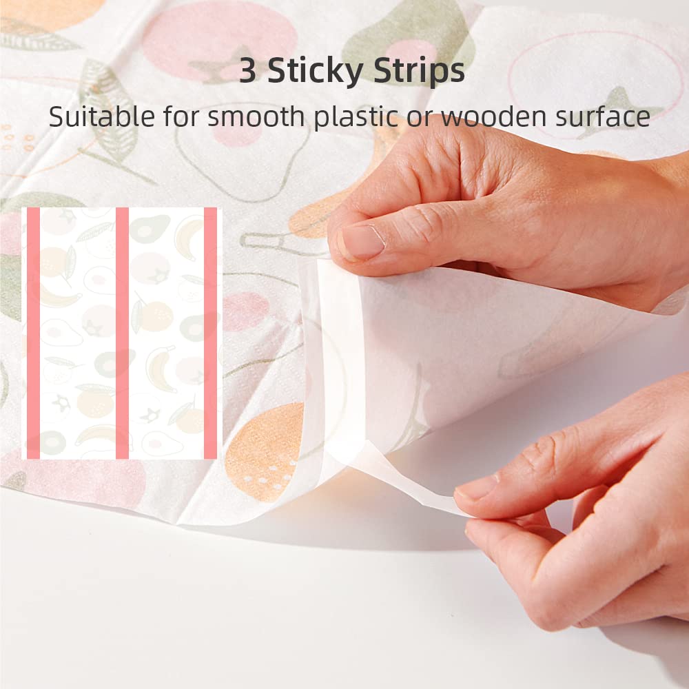 SUNVENO Disposable Placemats for Baby, Sticky Individually Wrapped Table Mats for Babies and Toddlers, BPA-Free Stick-On Disposable Table Mats for Travel, Home & High Chair, 20 Pack