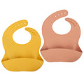 Baby Bliss Silicone Baby Bibs (2-Pack) – Waterproof Soft Silicone Feeding Bibs with Food Catcher for Babies & Toddlers, Adjustable Neck, BPA-Free, Unisex for Boys & Girls