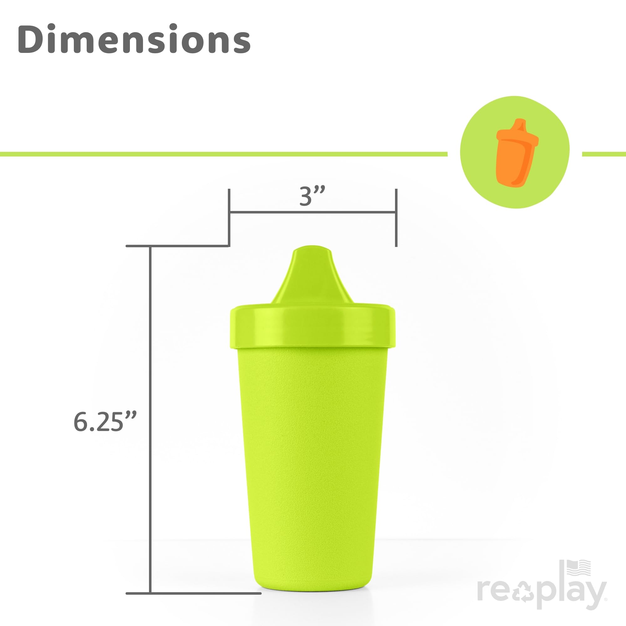 Re-Play Spill-Proof Sippy Cups for Toddlers - Kids Reusable 10 Oz Set of 4, Dishwasher & Microwave Safe, Made in USA, Tulip