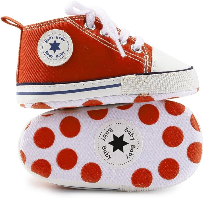 Meckior Save Beautiful Baby Girls Boys Canvas Sneakers Soft Sole High-Top Ankle Infant First Walkers Shoes