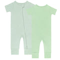GUISBY Baby Cotton Footless Zipper Pajamas, Bright green+Green Grey, 18-24M