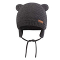 BAVST Baby Toddler Winter Beanie Warm Boys Girls Earflap Hat Infant Knit Caps Cute Bear Soft Cotton Lining for 0-36M(Grey-Dark,S)