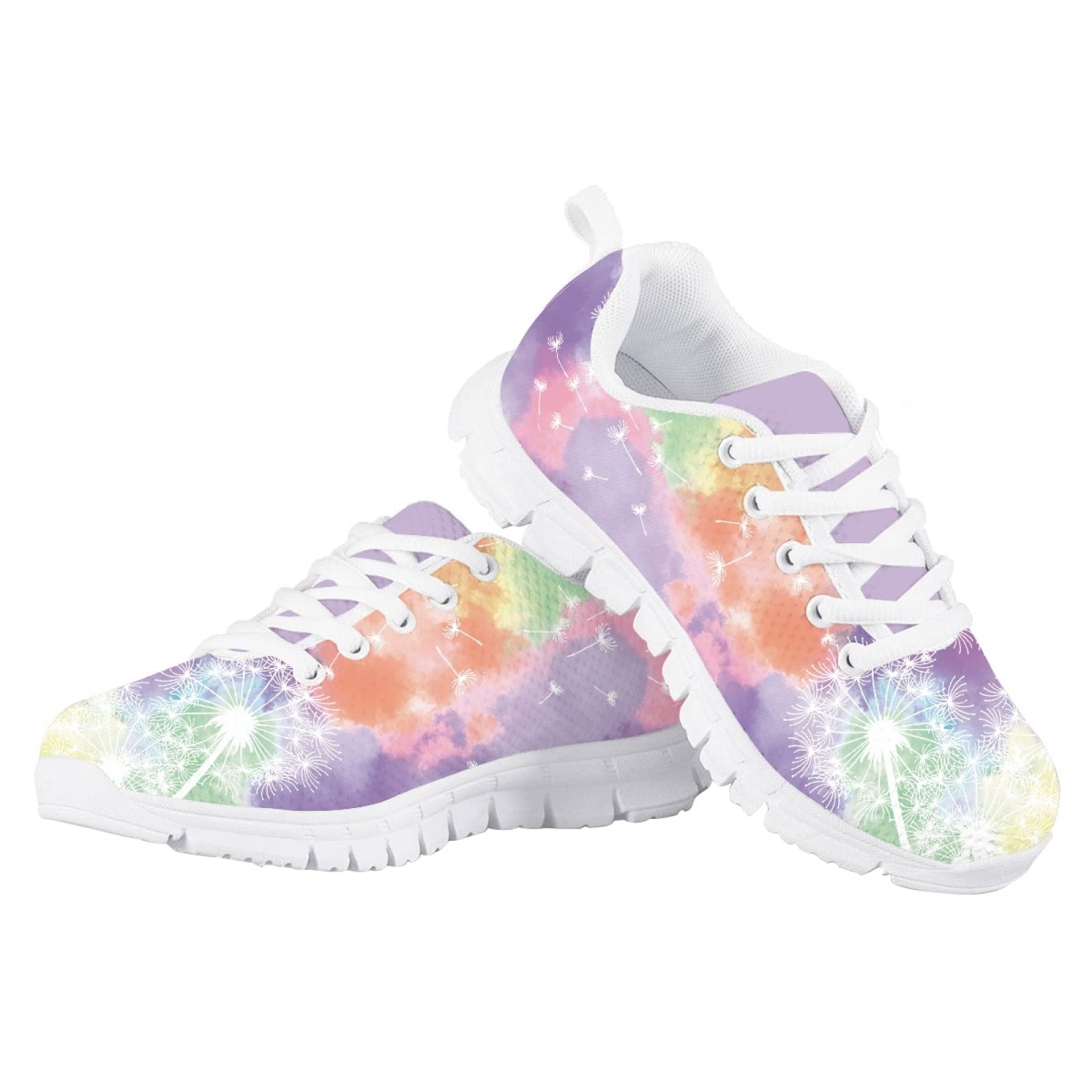 MARSVOVO Toddler Girl Slip On Sneakers Lightweight Breathable Athletic Slip On Girl Running Shoes Comfortable Classic Lace-up Resistant Tennis Play Sport Learning to Walk Shoes Tie-Dye Size 11 US