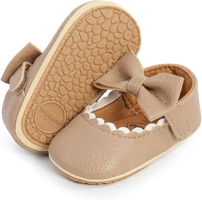 COSANKIM Baby Girls Mary Jane Flats Shoes Anti-Slip Rubber Sole Infant Toddler Princess Wedding Dress Shoes