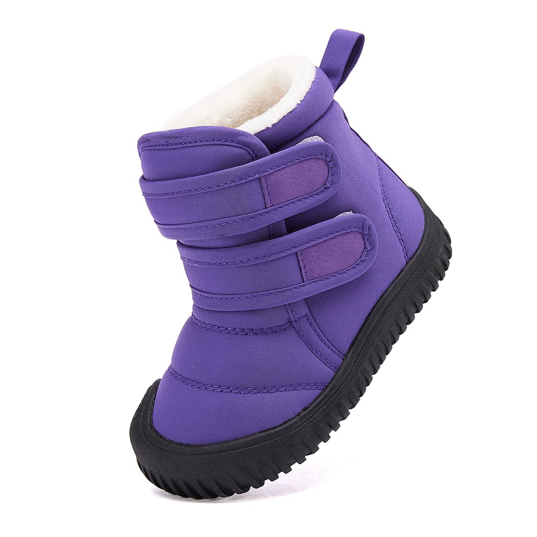 BMCiTYBM Baby Snow Boots Boys Girls Winter Infant Shoes Non Slip 6 9 12 18 24 Months Faux Fur Purple Size 6-12 Months Infant