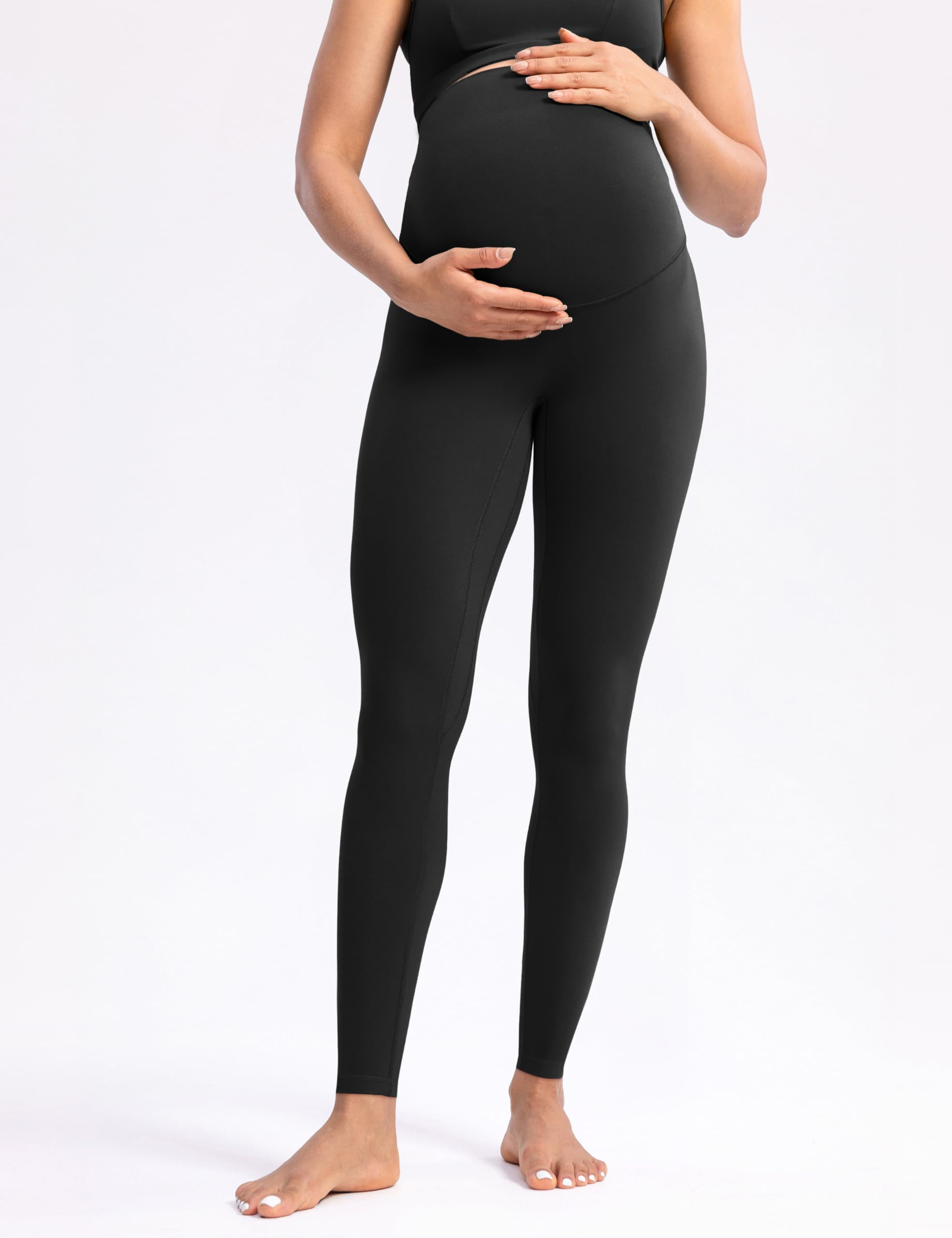 POSHDIVAH Creamluxe Maternity Leggings 28" Black Medium