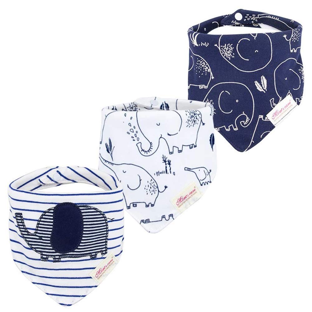 JN&LULU 3 Pack Newborn Baby Bibs Bandana Drool Bibs for Drooling Cotton Baby Gifts (Pink Rabbit)