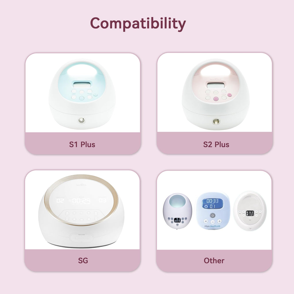 TOVVILD 19mm Breast Pump Parts Replacement Kit Compatible with Spectra S1 S2, Flange & Duckbill Valve Set, BPA Free Accessories, 6 Pack