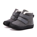 BMCiTYBM Toddler Baby Snow Boots Winter Two Strap Easy On Shoes Boys Girls Cold Weather Baby Faux Fur Shoes Grey Size 8