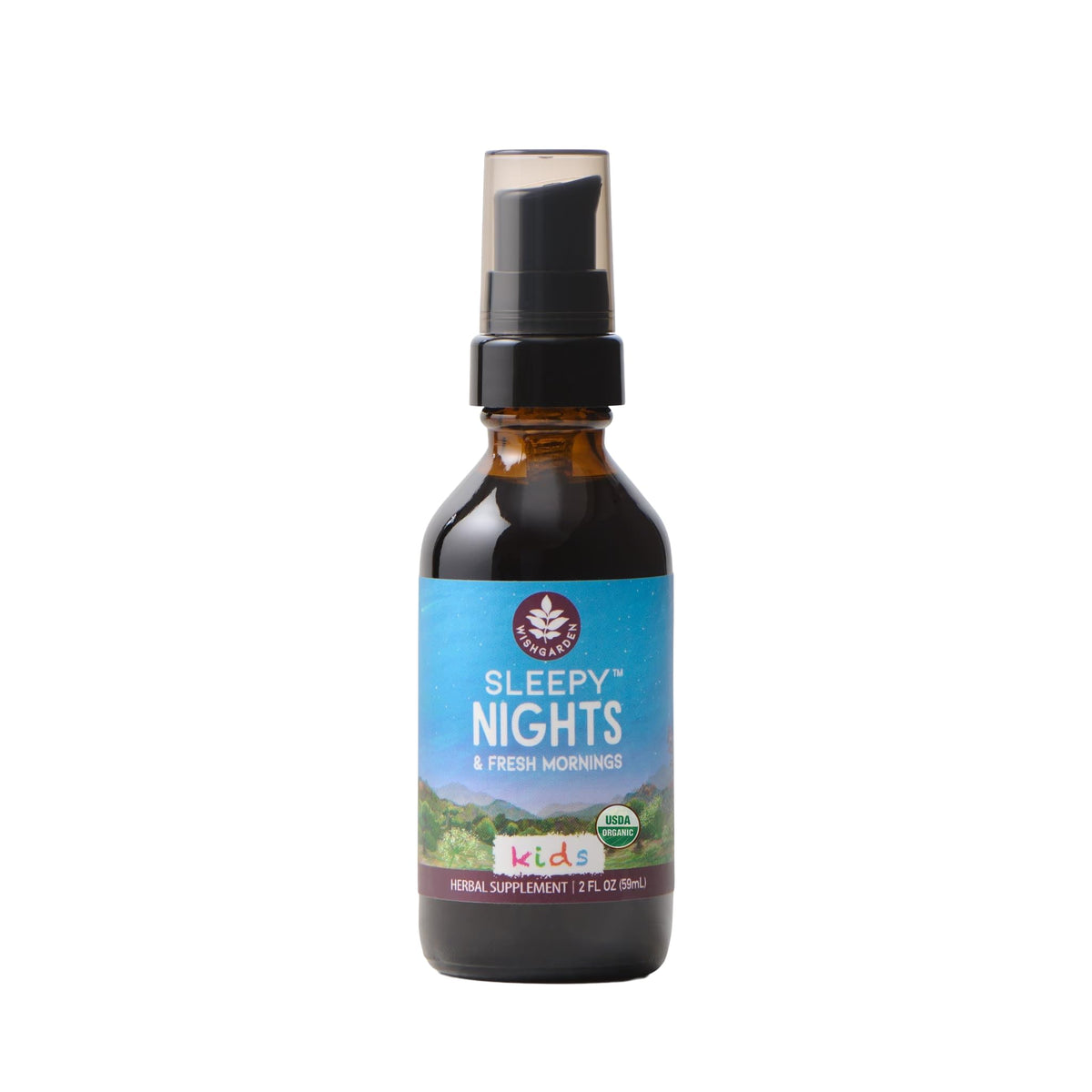 WishGarden Herbs Sleepy Nights for Kids, Melatonin-Free Tincture, 4oz