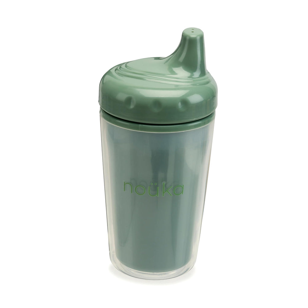 nouka Insulated Non-Spill Sippy Cup | Leak Proof and Easy Grip | Keeps Drinks Hot or Cold | Fern