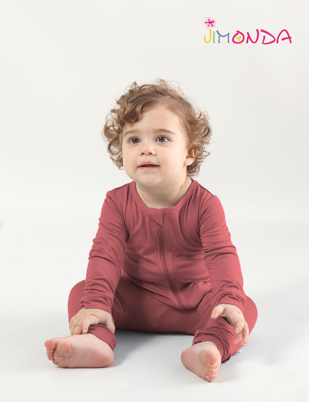 Jimonda Zip-up Baby Footless Pajamas 4Packs(Black&Red&Rose&Sa,0-3M)