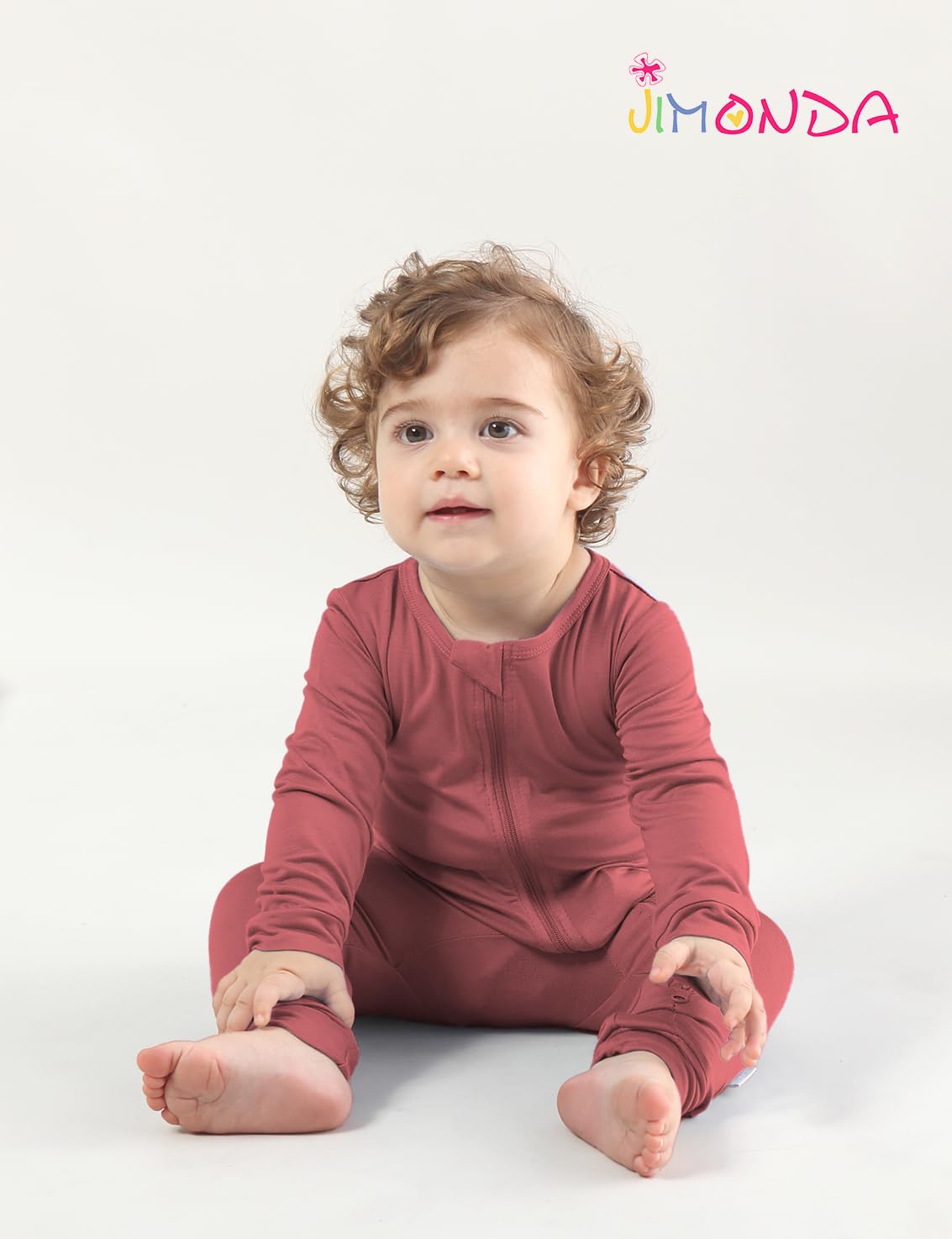 Jimonda Zip-up Baby Footless Pajamas 4Packs(Black&Red&Rose&Sa,0-3M)