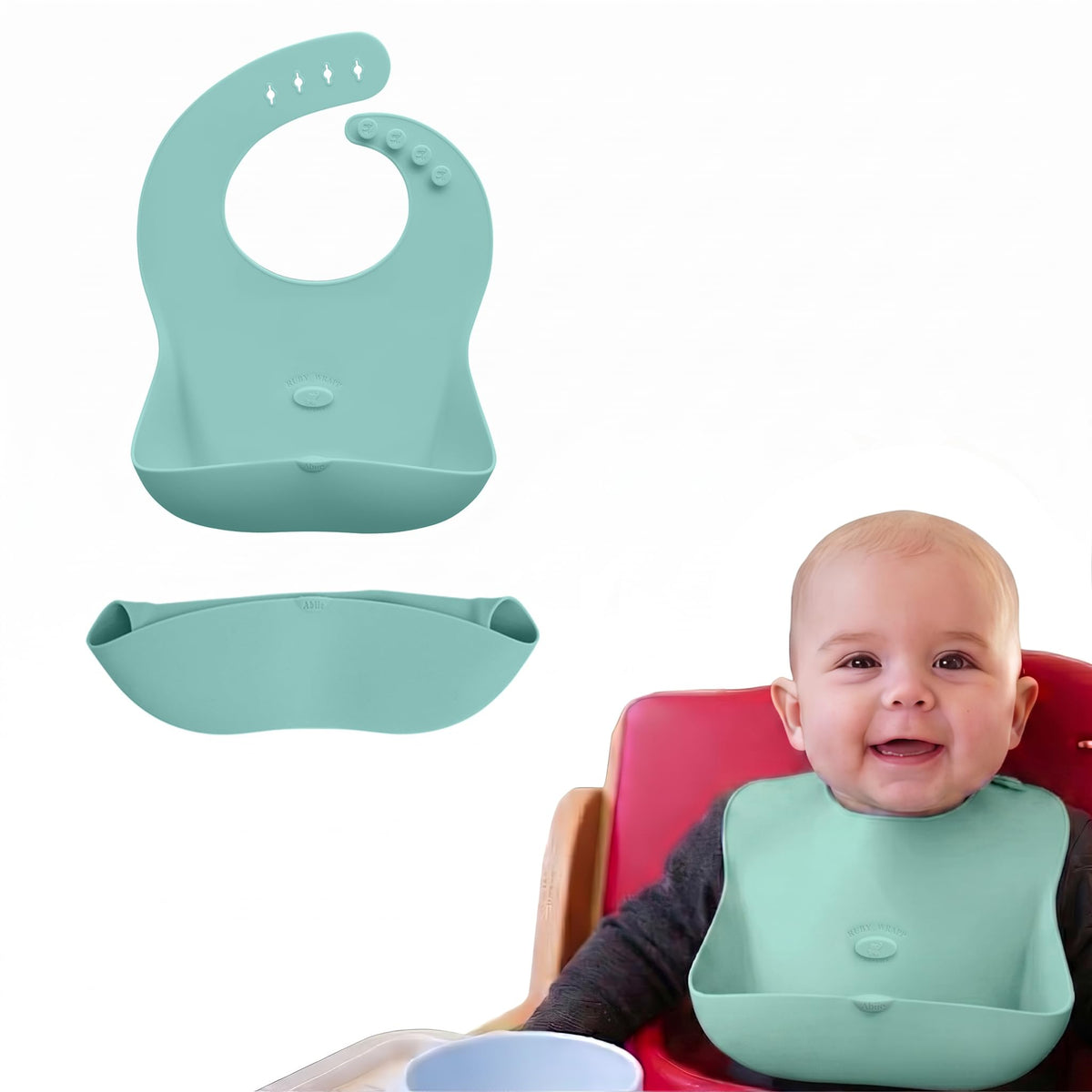 Abiie Ruby Wrapp Waterproof Silicone Bibs for Babies & Toddlers