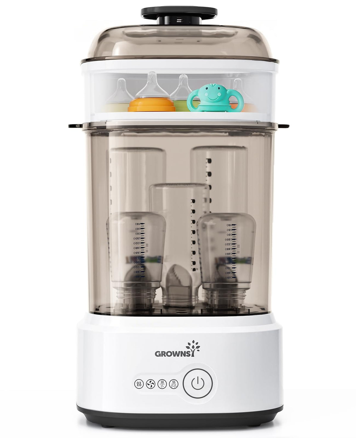 Grownsy Compact Baby Bottle Sterilizer and Dryer with Fast Sanitization
