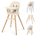 Ezebaby Portable Baby High Chair, High Chairs for Babies and Toddlers with Adjustable Legs, 6-in-1 Convertible to Booster Seat for Dining Table, Toddlers High Chair with Removable Cushions - Cream
