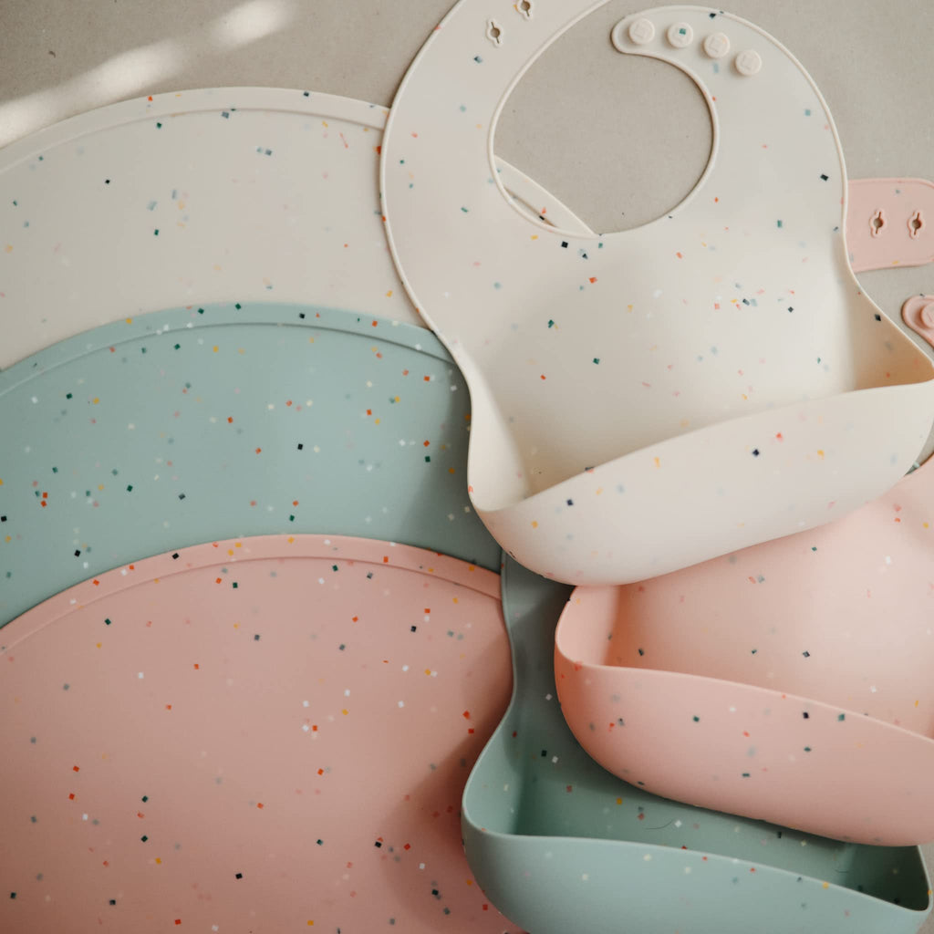 mushie Silicone Placemat for Kids | BPA-Free Non-Slip Design (Vanilla Confetti)