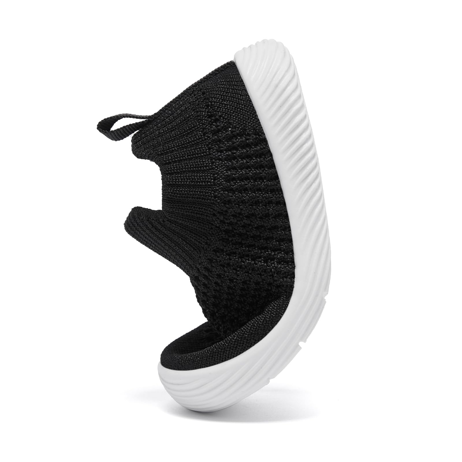 MORENDL Toddler Shoes Baby Walking Sock Shoes Non-Slip Breathable Boys & Girls Sneakers Infant Tennis Shoe Black Size 7