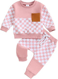 Fernvia Toddler Baby Girl Clothes 3 6 9 12 18 24 Months Fall Outfits Solid Long Sleeve Sweatshirt Tops + Pants Set