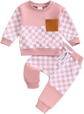 Fernvia Toddler Baby Girl Clothes 3 6 9 12 18 24 Months Fall Outfits Solid Long Sleeve Sweatshirt Tops + Pants Set