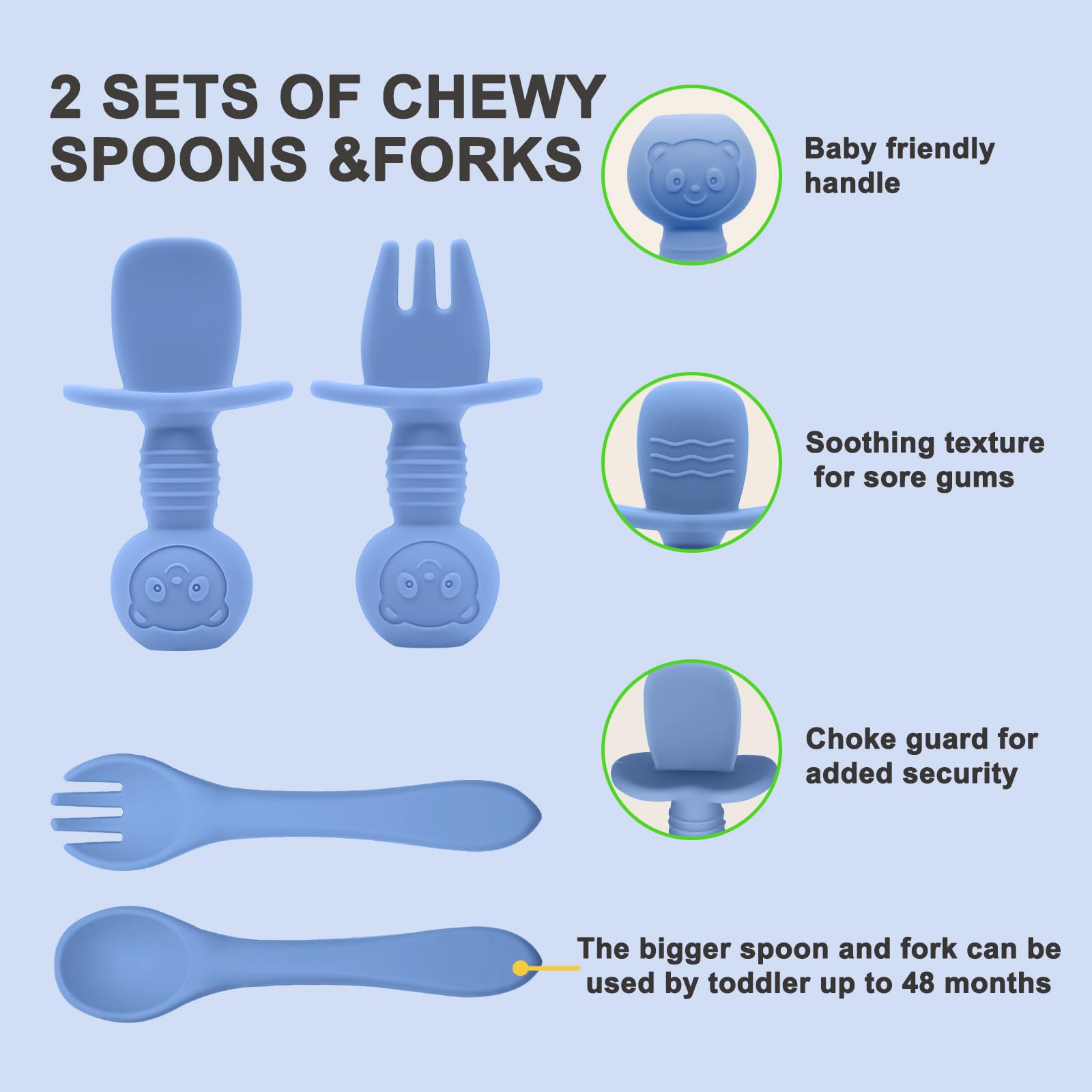 Munlinder Silicone Baby Feeding Set | Baby Led Weaning Supplies Includes Suction Bowls and Divided Plates, Adjustable Bib, Baby Utensils Spoons and Forks,Cup | Baby Feeding Essentials (Deep Blue)
