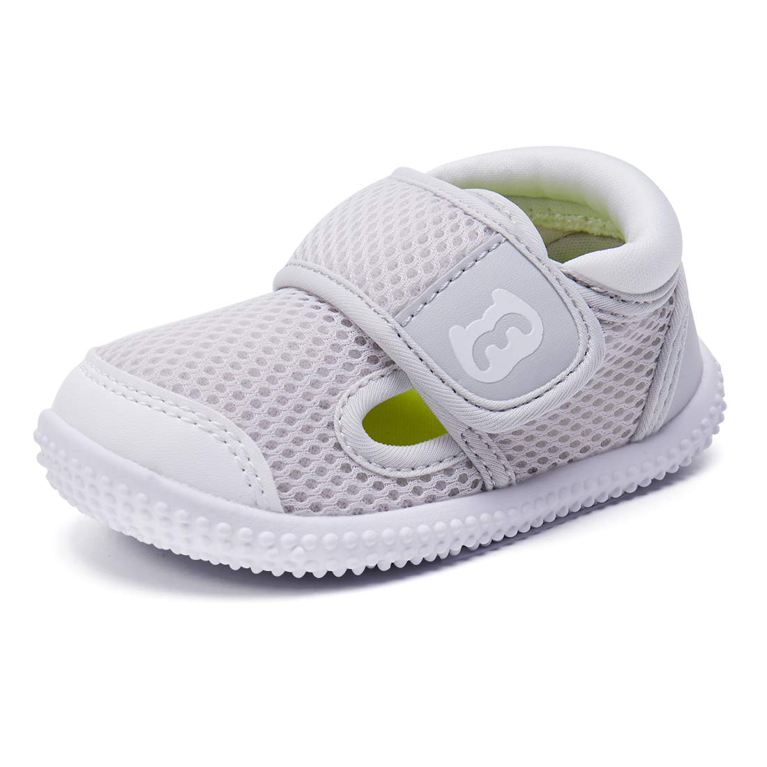 BMCiTYBM Toddler Walking Shoes Baby Boy Girl Barefoot Sneakers White Size 7