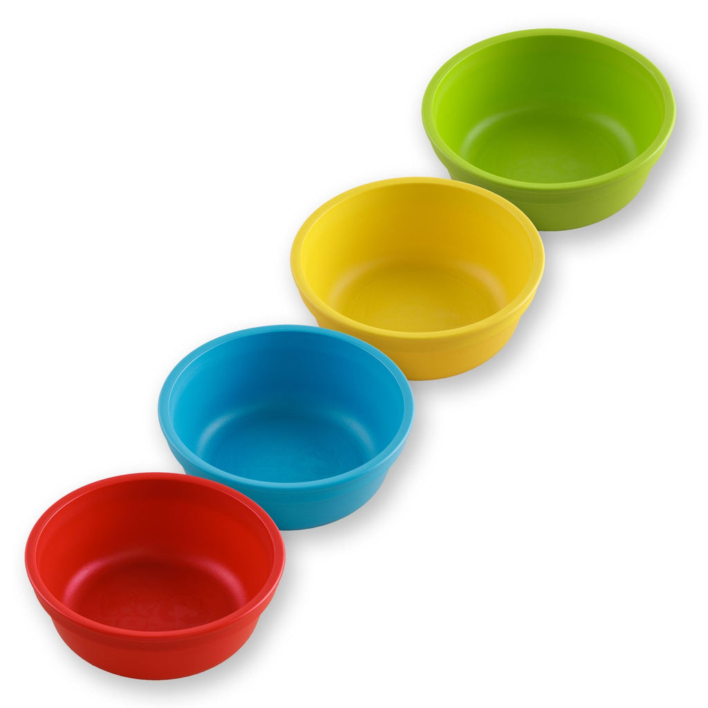 Re-Play 12 oz. Toddler Bowls Set of 4 - Kids Deep-Walled, Durable & Reusable Snack and Meal Bowls, Dishwasher & Microwave Safe, BPA-Free, Made in USA from Recycled Plastic, Preschool