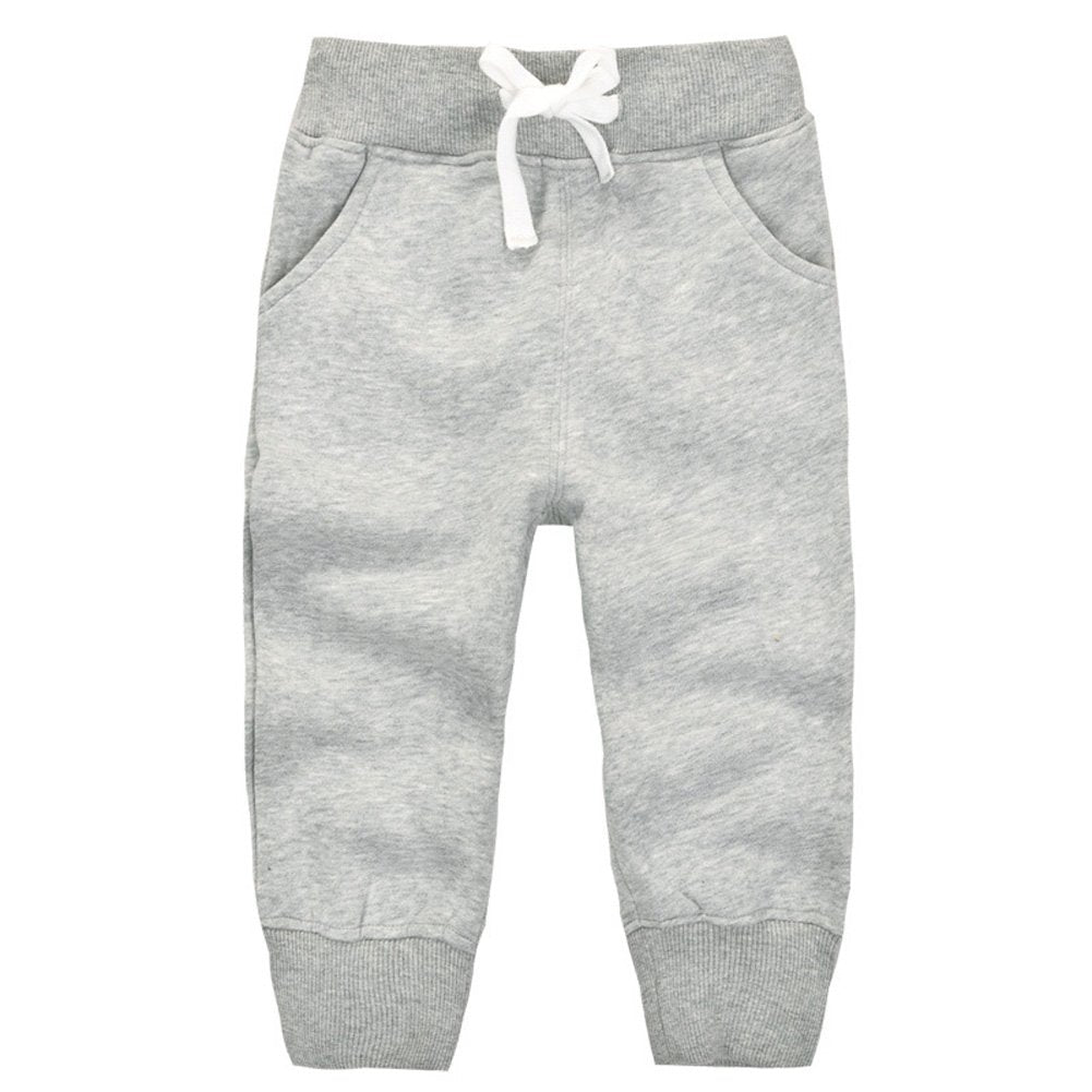 CuteOn Unisex Toddler Jogger Pants Kids Cotton Elastic Waist Winter Baby Sweatpants Pants 3Years Blue