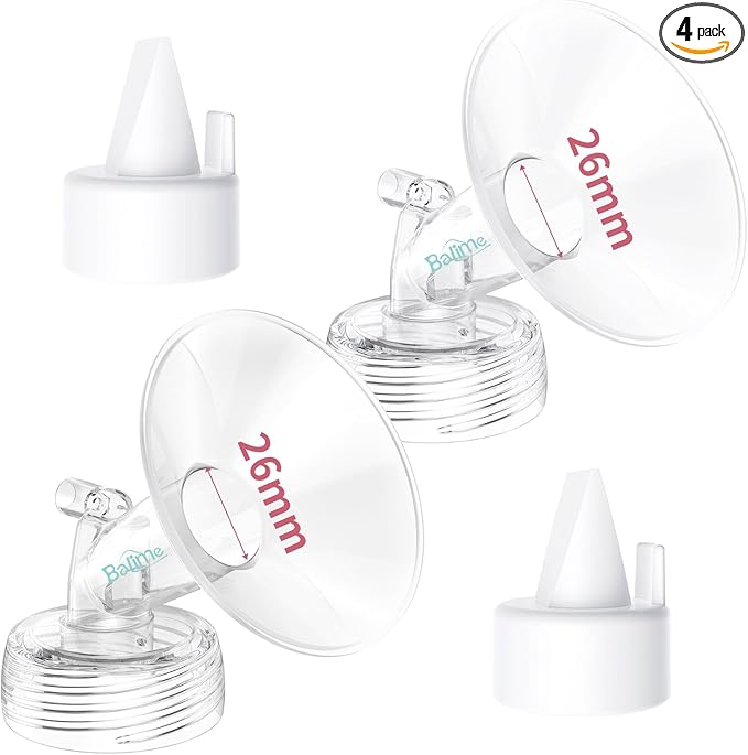 26MM Flange and Duckbill Valve Set Compatible with Spectra S1 S2 9 Plus, Wide Mouth Breast Pump Replacement Parts, Multiple Size Options 13–30mm, Not Original Accessories