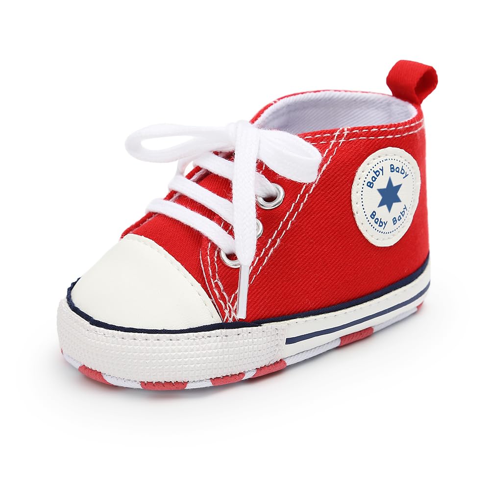 Save Beautiful Baby Girls Boys Canvas Sneakers Soft Sole High-Top Ankle Infant First Walkers Crib Shoes