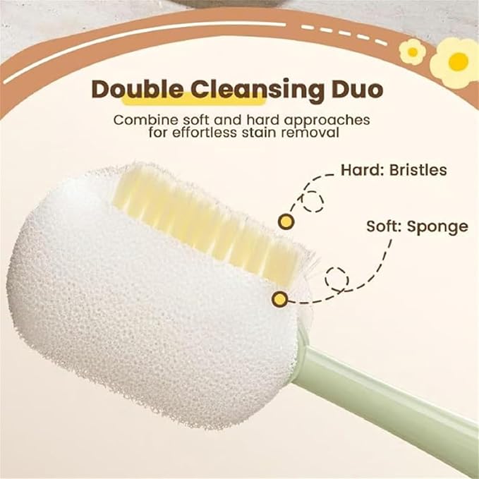 5 in 1 Bottle Cleaning Brush Set, 5‑in‑1 Multifunctional Bottle Cleaning Brush Set, Straw Cleaner Brush for Baby Bottles, Multifunctional Detachable Water Bottle Brush (2PCS White)