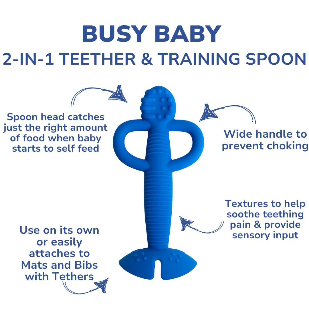 Busy Baby Teething Spoon is Dishwasher Safe in Food Grade Silicone (Tan)