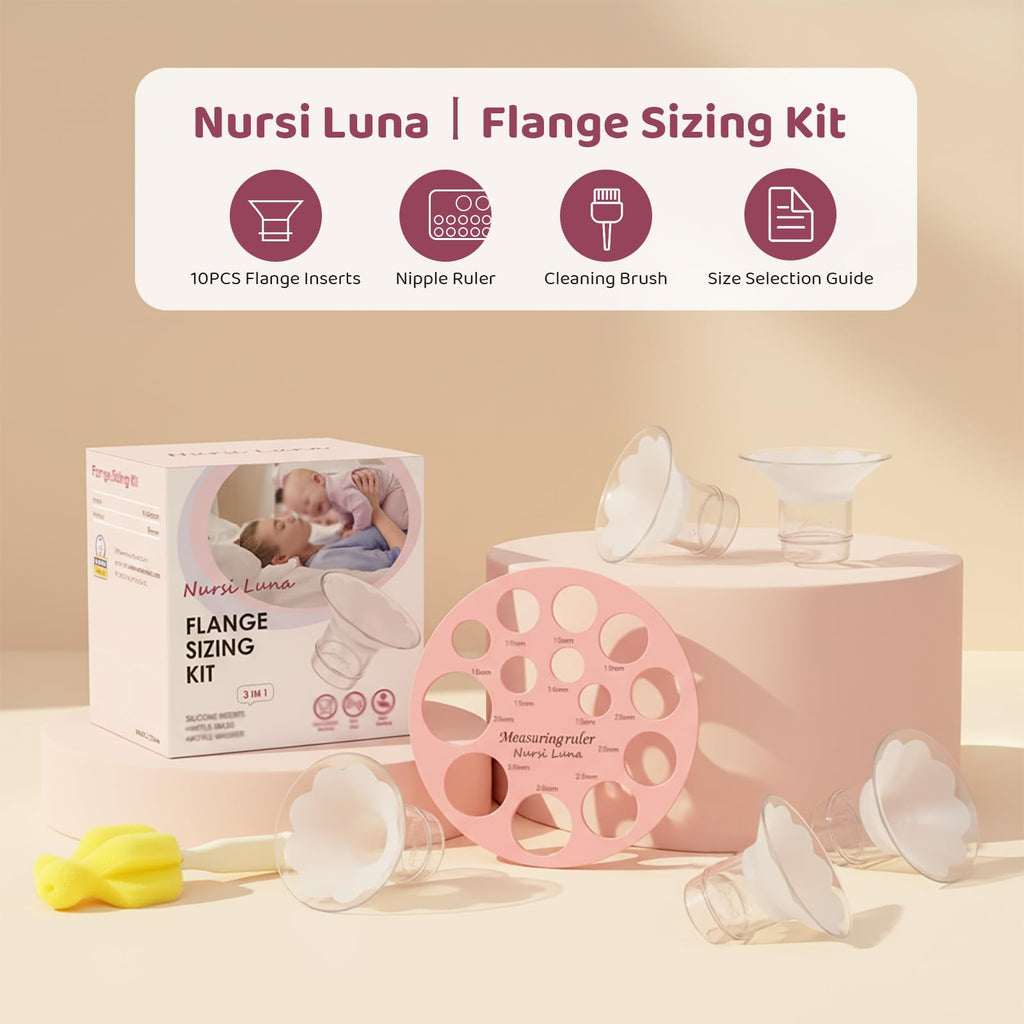 Nursi Luna Flange Sizing Kit, Flange Inserts for 24mm Breast Pumps, 10PCS
