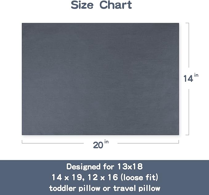Soft Organic Cotton Toddler Pillowcases 14 X 20 Inches, Fit 13 X 18, 14 X 19 Pillows, Smooth Pearl Cotton Baby Pillowcases with Envelope Closure, Dark Grey and Ivory, Set of 2