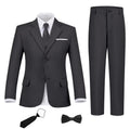 Boys Suit Slim 6 Piece Formal Kids Tux Suits Prom Boy Outfit Navy Blue 3