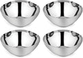 Ahimsa Stainless Steel Bowls for Kids | Non Toxic, Pediatrician Designed Toddler Bowls 12oz | Durable Metal Kids Bowl, Easy to Clean, Dishwasher Safe | Set of 4 Silver