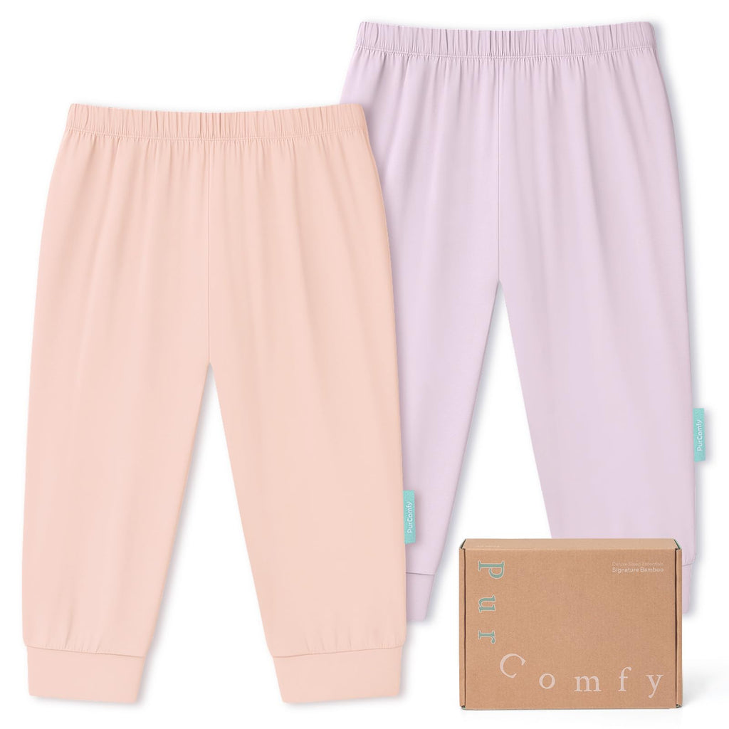 PurComfy Bamboo Viscose Baby Pants, Unisex 0-3 Months, 2-Pack