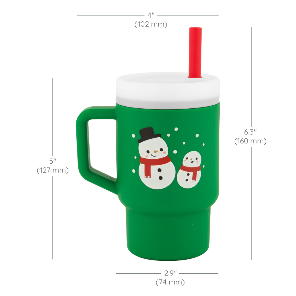 Infantino My 1st Tumbler 9 Oz Silicone Sippy Cup, Green Snow