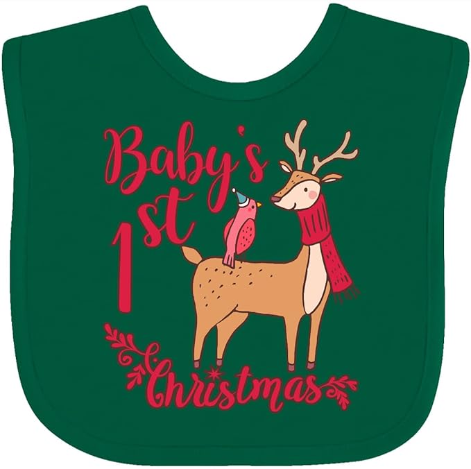 inktastic Baby's First Christmas Baby Bib