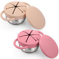 BUSOHA 2 Pack 9 oz Spill Proof Stainless Steel Toddler Snack Cups