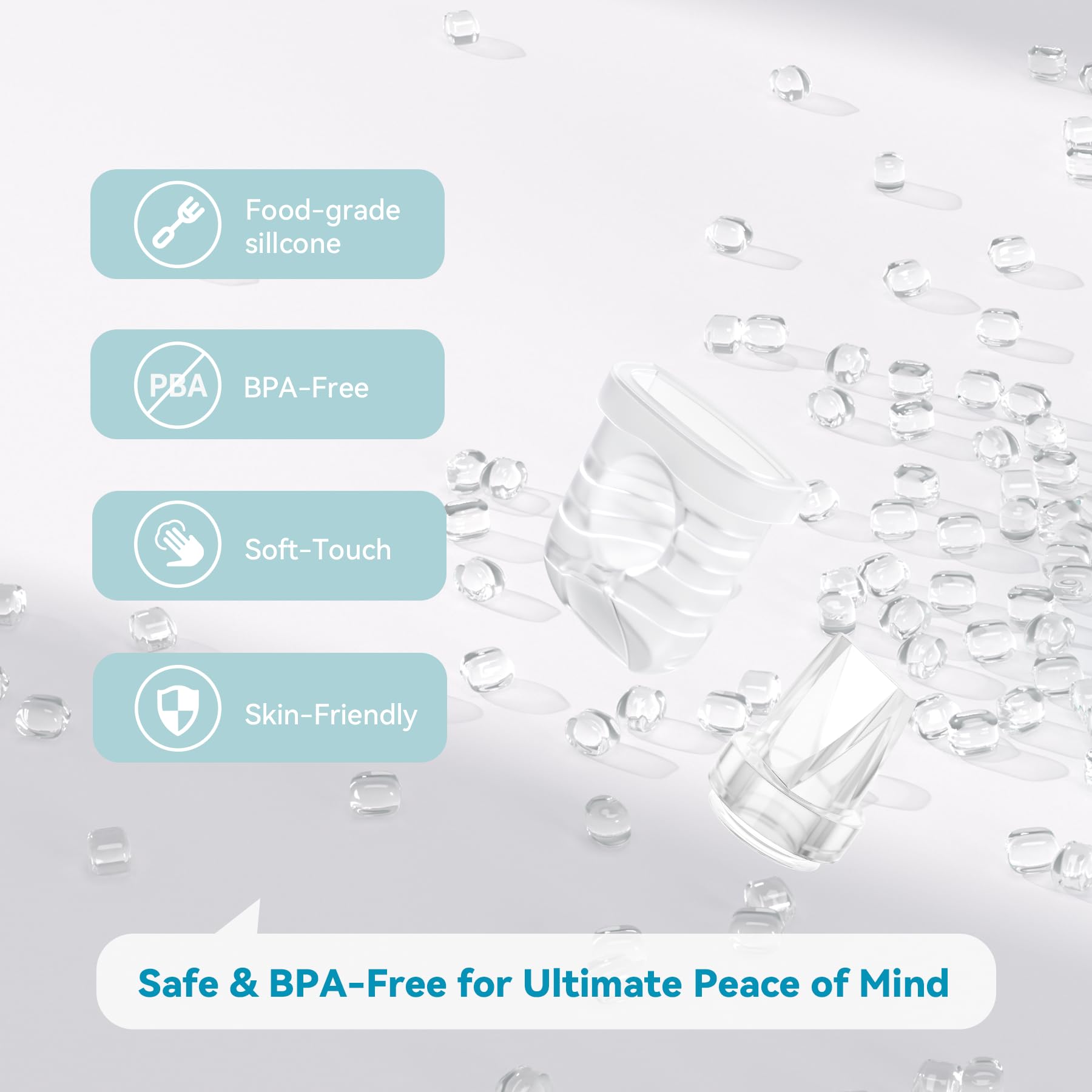 GOTOCUT Breast Pump Parts for Lansinoh Discreet Duo/Nuliie/Motif Aura Glow S32 Wearable Breast Pump, Incl 8PCS Duckbill Valves & 4PCS Silicone Diaphragms
