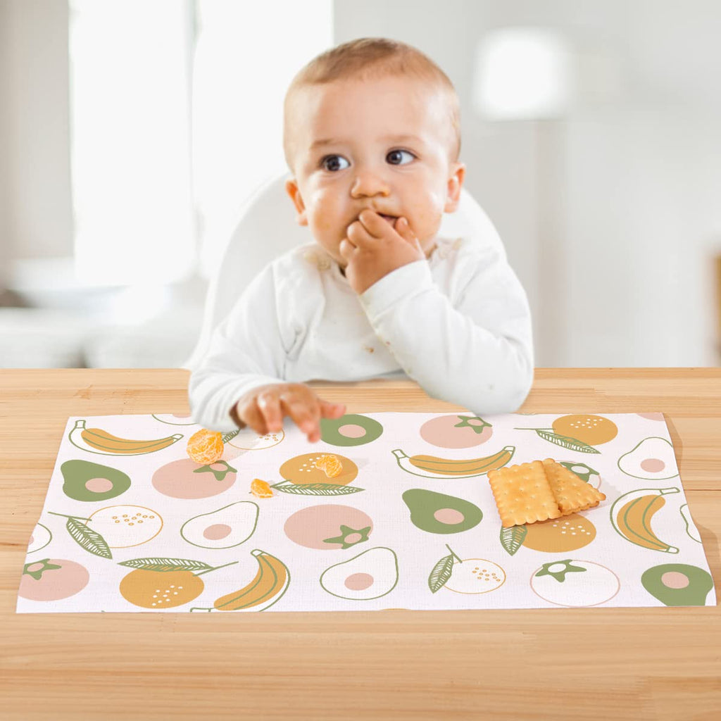 SUNVENO Disposable Placemats for Baby, Sticky Individually Wrapped Table Mats for Babies and Toddlers, BPA-Free Stick-On Disposable Table Mats for Travel, Home & High Chair, 20 Pack