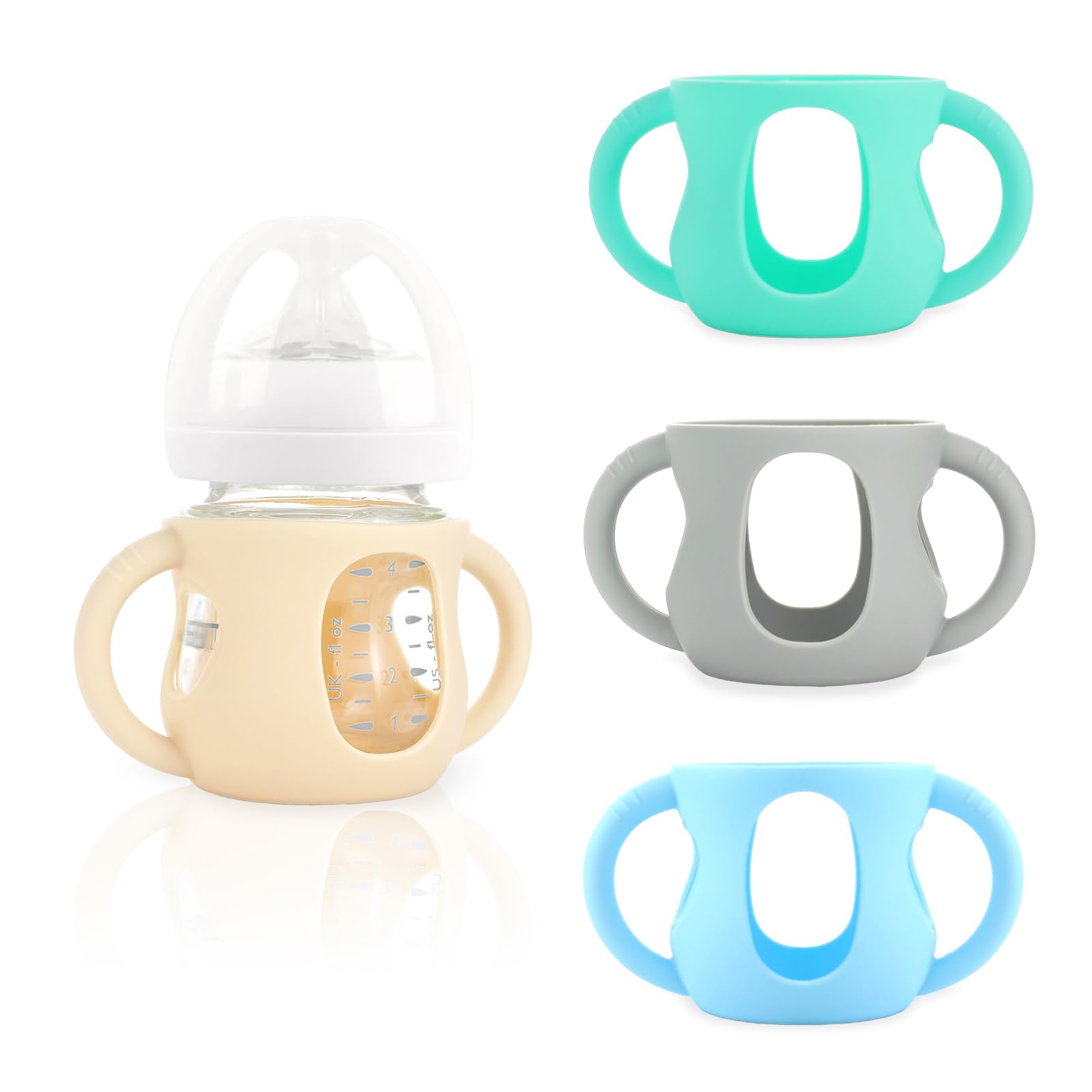 4-Pack Silicone Sleeves for Philips Avent Glass Bottles 4 oz