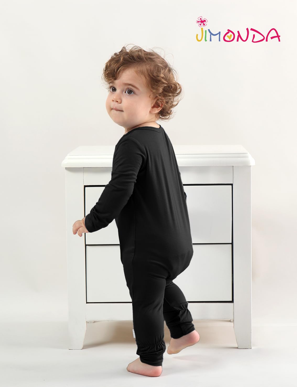 Jimonda Zip-up Baby Footless Pajamas 4Packs(Black&Red&Rose&Sa,0-3M)