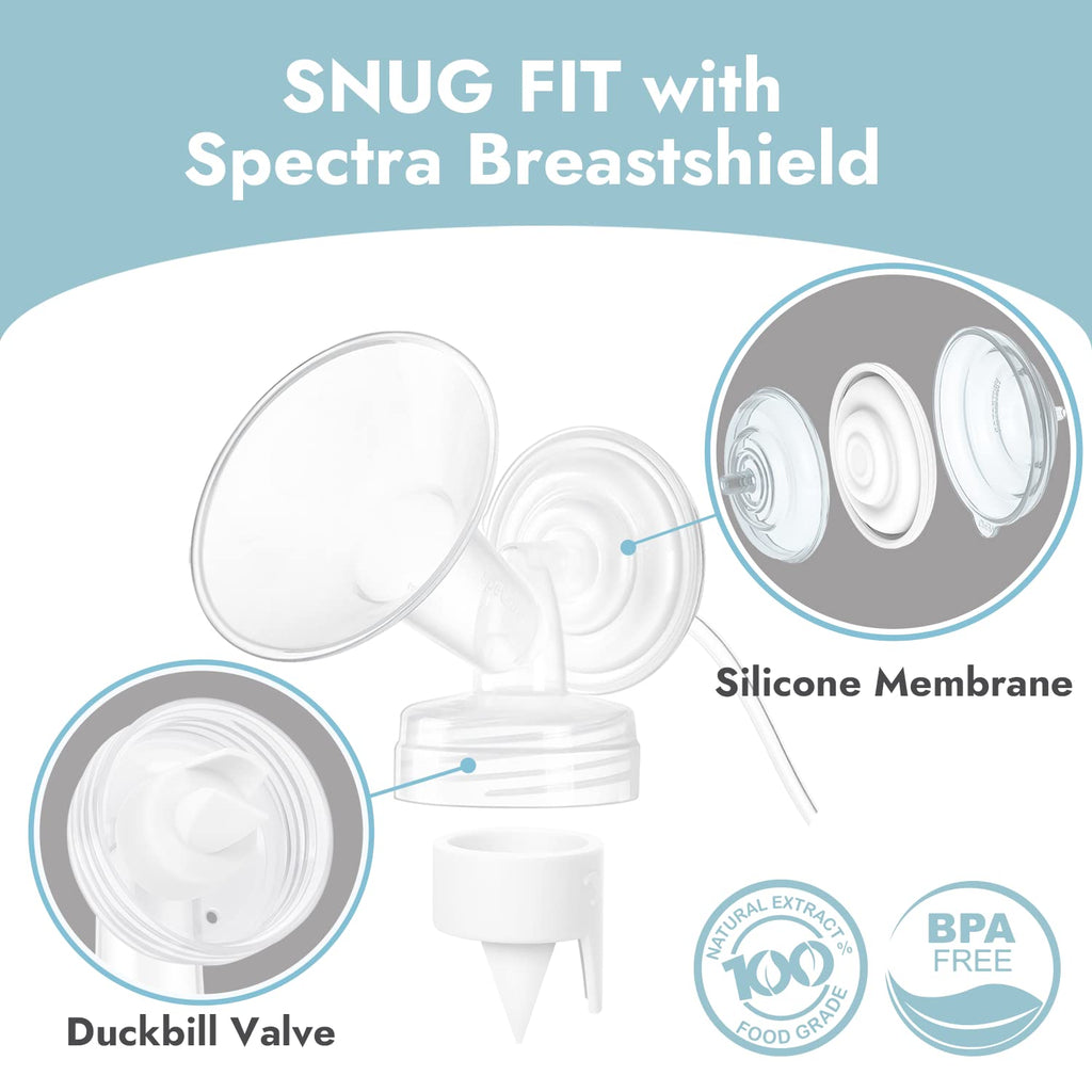 [6+2] Papablic Duckbill Valves Compatible Spectra S1 S2 & Medela, White