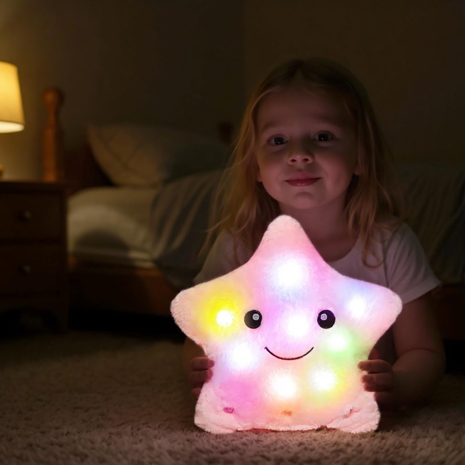 Cuteoy Musical Star Plush Pillow Glowing LED Light-up Stuffed Animal Toys