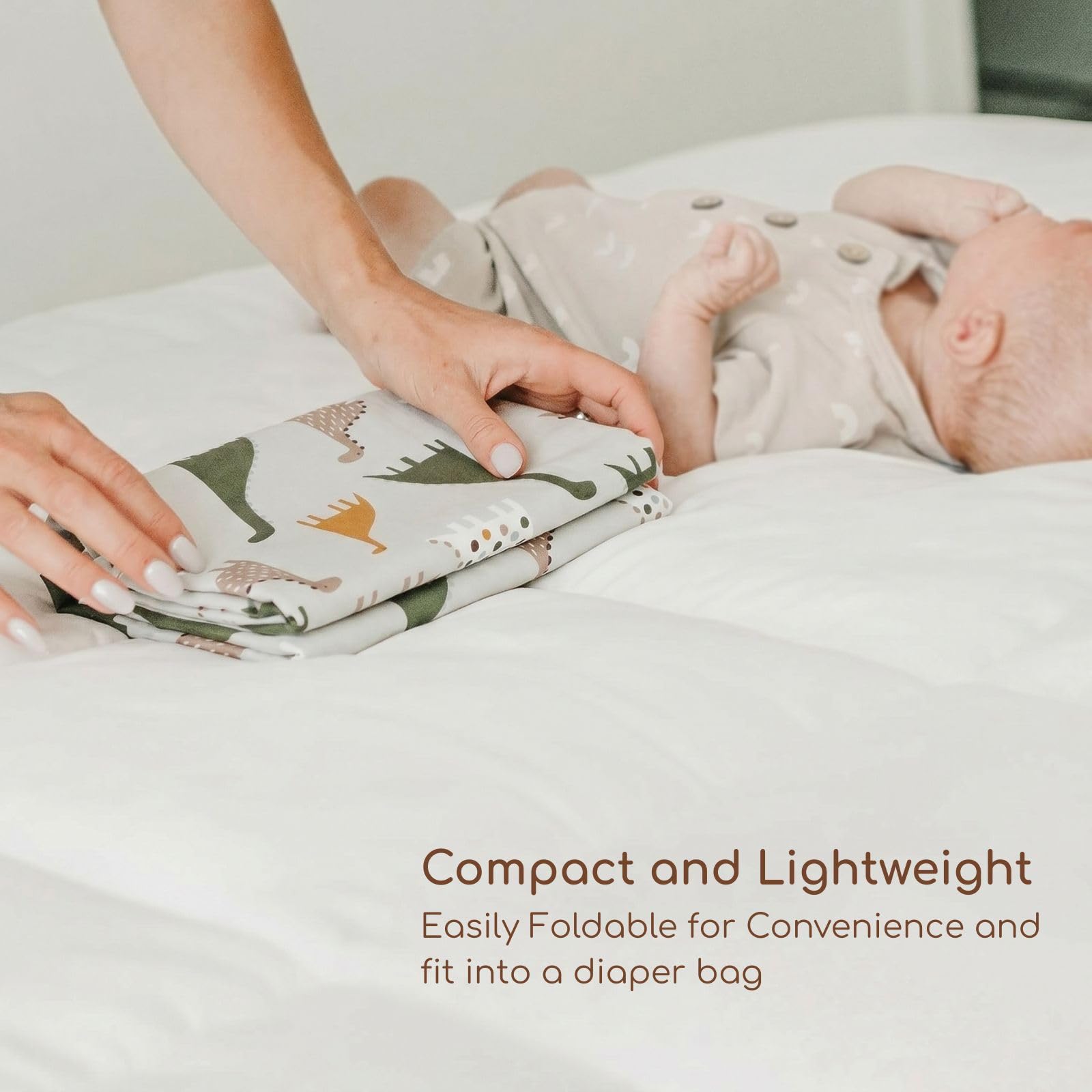 Baby Diaper Changing Pad, 21 5/8" x 31.5" Waterproof Changing Pad Liners - Reusable Soft and Absorbent Portable Changing Mat(Cute Dinosaur1PCS)